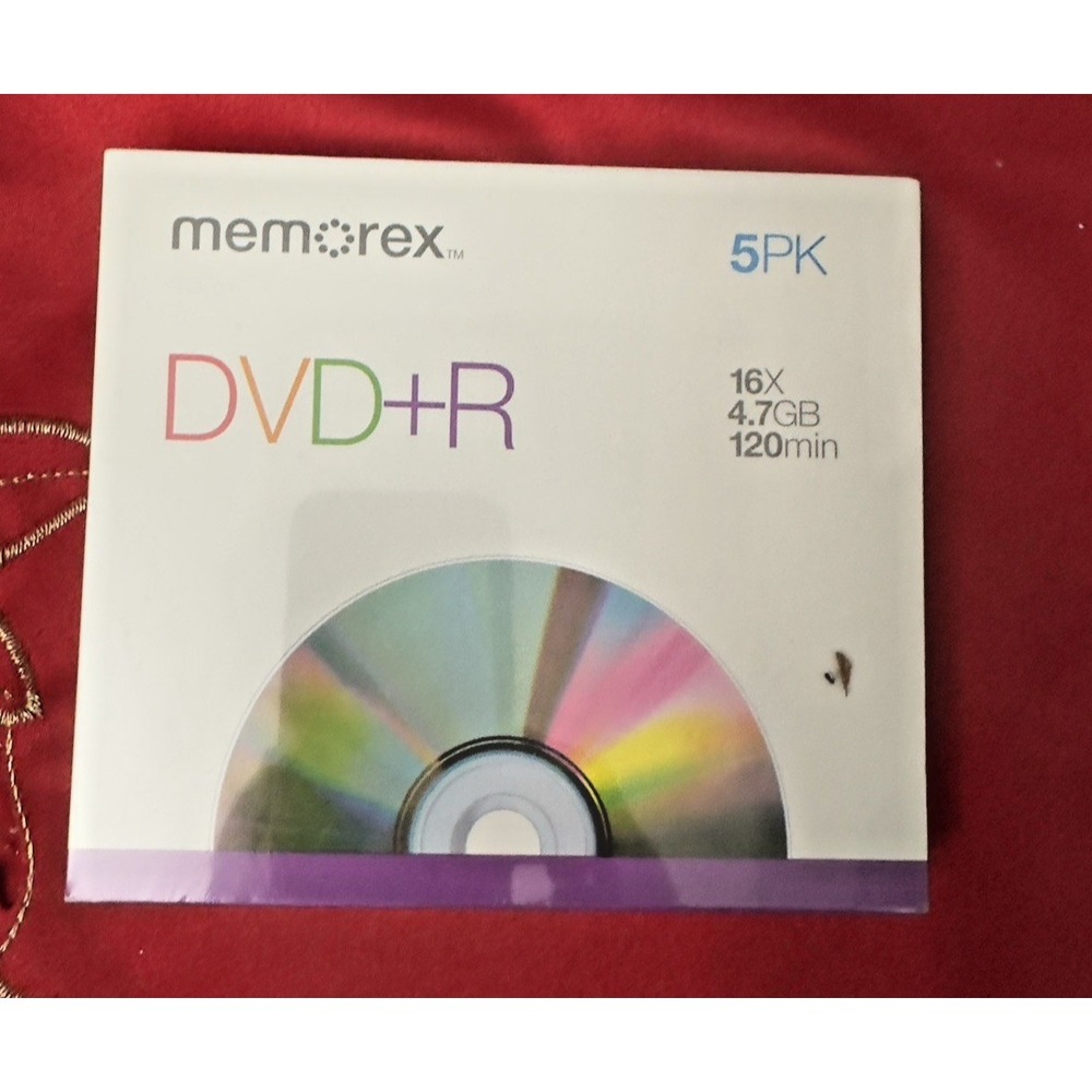 Memorex DVD-R 120 Min 4.7GB 5 Pack Recordable Blank‎ Discs and Cases New